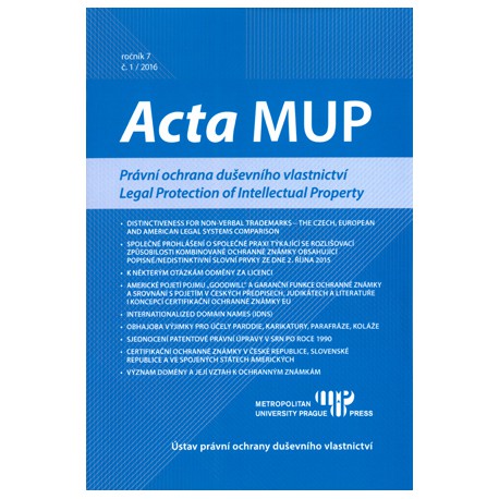 Acta MUP č. 1, 2016